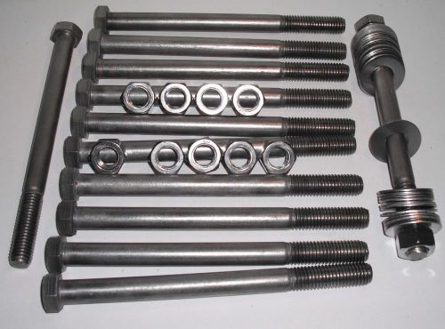 12 new 5/8&#034; x 8&#034; course hex head stainless steel bolts w/washers and 10 nuts for sale