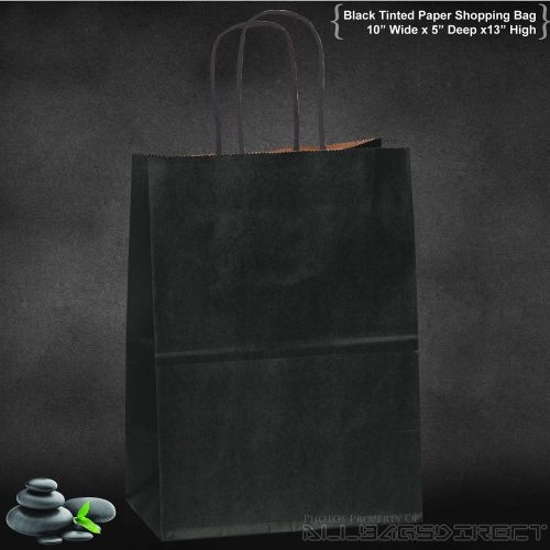 25 pcs Black Paper Bag Retail Bag Merchandise Bag Kraft Bag Shopping 10&#034;x5&#034;x13&#034;