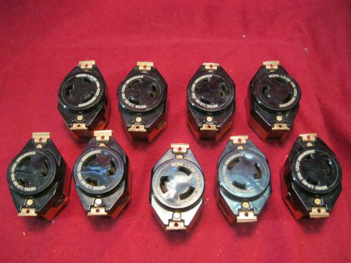 Hubbell 2310a l5-20r 20amp 125v receptacle lot of 9 used made in usa for sale