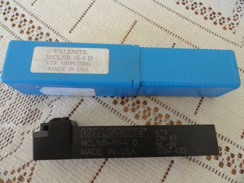 VALENITE MCLNR 16 - 4D MADE IN USA TURNING INDEXABLE TOOL HOLDER CNC OR MANUAL