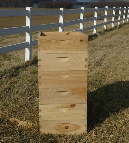 6 Shallow 5 11/16&#034; Cypress Beehive Supers. Unassembled. Box Jointed.