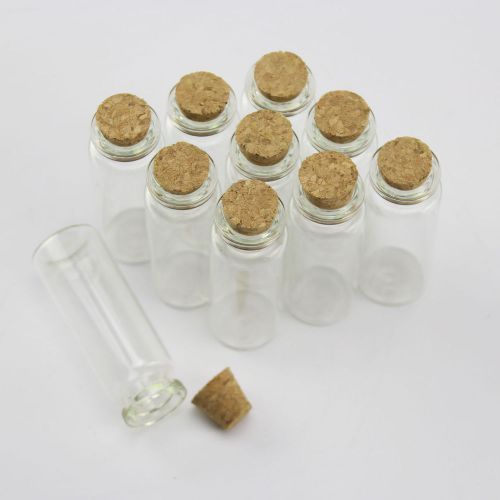 10pcs 14ml Empty Clear Cork Glass wishing collection Lab Multi-Purpose Bottles