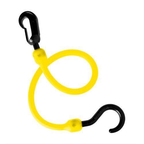 The Perfect Bungee 18-Inch Fixed End Bungee Cord with Nylon Hook and Clip  Yello