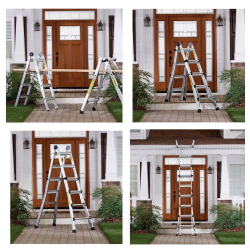 New 17ft 300lbs multi position ladder heavy duty scaffold folding step stairway for sale