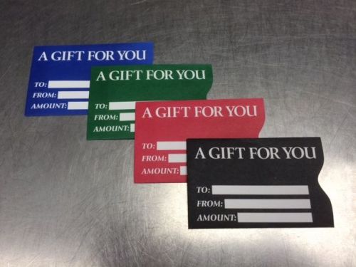 &#034;A Gift For You&#034; Gift Card Sleeves (735 sleeves in 4 color)