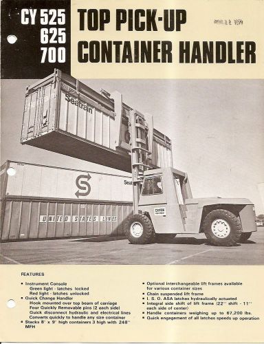 Fork Lift Truck Brochure - Clark - CY 525 625 700 Container Handler 1971 (LT107)