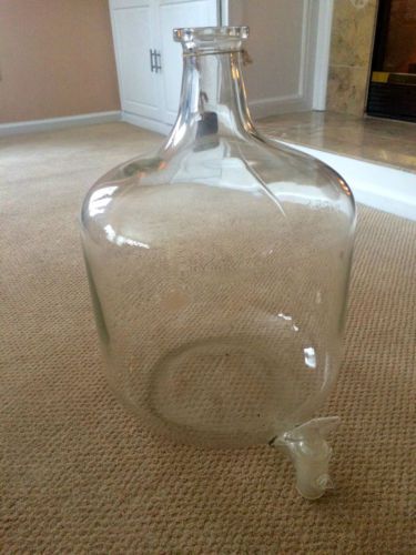 Vintage pyrex 12 gallon carboy w/ spout - laboratory glass / wine making jug for sale