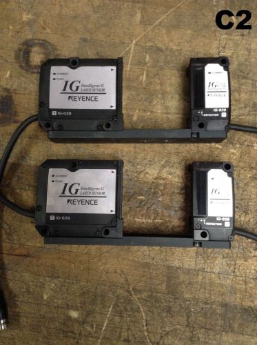 Lot of 2 Keyence Transmitter &amp; Receiver IG-028 Intelligent G Laser Sensor