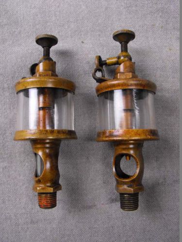Hit and miss steam engine oiler lubricator grease cup pair michigan lubricator for sale