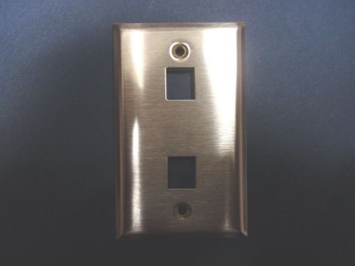HUBBELL WIRING DEVICES SSF12 WALL PLATE, STAINLESS STEEL, 2 MODULE
