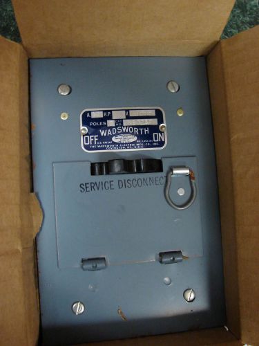Wadsworth 30 amp 3 pole fusible saftey disconnect switch nib n5025f for sale