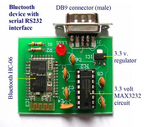 Bluetooth HC-06 module RS232 serial port and DB9 connector for microcontroller