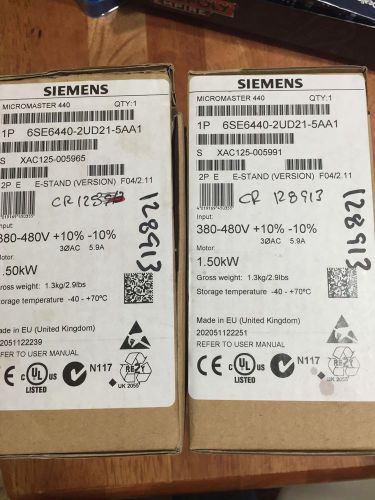 Siemens 6se6440-2ud21-5aa1 industrial control system for sale