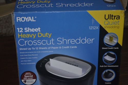 Royal 12 Sheet  Paper Shredder Heavy Duty Crosscut Model # 1212X