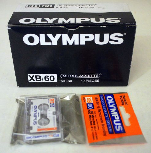 10 olympus xb60 blank microcassette recording tapes unopened - one box of 10 new for sale