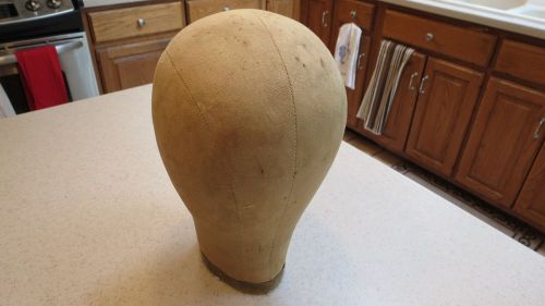 Vintage Wig Head Millinery Buckrum Pinnable Cloth Mannequin Block Hat Maker Form