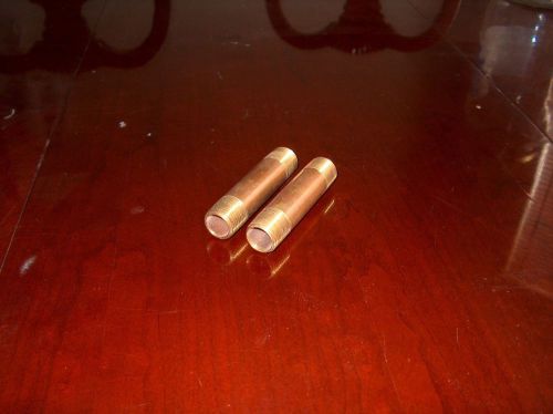 Pipe Fitting Connector - Brass Fittings (1) 1/2&#034; Diameter NPT, 3&#034; Long Straigh S