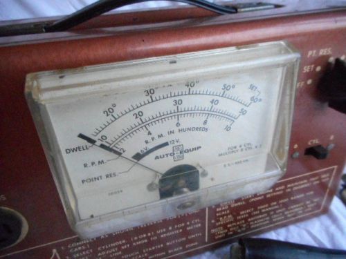 Allen  electric  dwell tach test tool vintage antique meter tachometer 1950&#039;s for sale