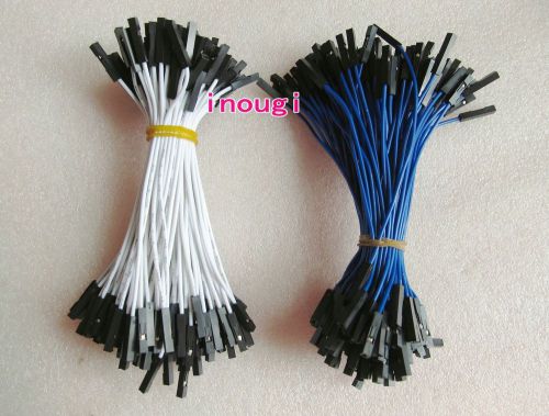 10cm blue+White 2.54mm 1p female to female Dupont Wire Jumper For Arduino 40pcs