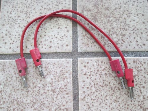 Two Pomona B-8 red, stackable patch cables