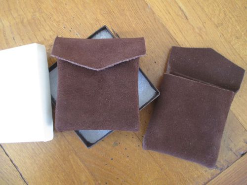 brown real suede jewelry pouches/set of 20