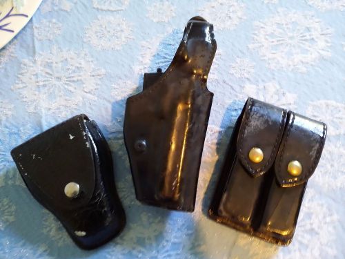 Safariland Police Holster with Vintage Handcuff case and Glock Mag Holder
