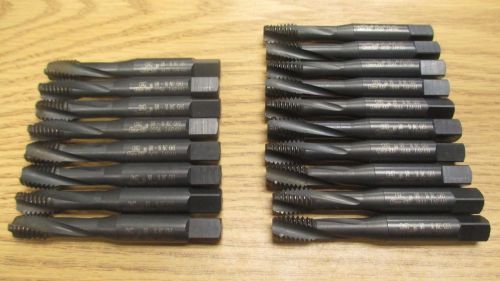Lot of 18 osg 3/8 -16 nc hand taps 3 flute hss exotap-vc10! #7844 #0620 r#0185 for sale