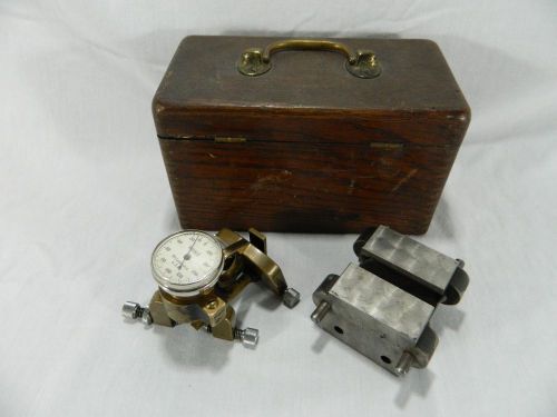 Vintage Riehle Bros. machinist tester gauge set~Oak case~hardness~tensile~force!