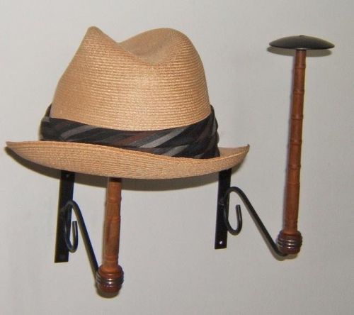 2 Bobbin hat stands rack wall mnt display rack USA md big unusual primitive NR