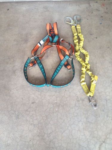Sala shock absorbing 6 foot safety lanyard 1224412 &amp; msa fp 502733 std harness for sale