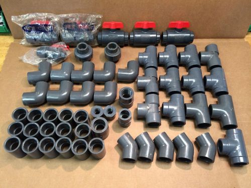 NEW SPEARS, NIBCO, DUO BLOC, NEW OMNI PVC SCH-80 1” FITTINGS VALVES LARGE LOT
