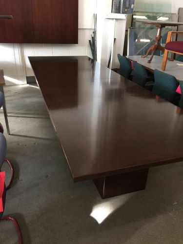 Conference table in mahogany color wood 12ft long for sale