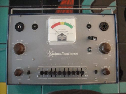 COMMERCIAL TRADES INSTITUTE MODEL TC-10 TUBE TESTER W/ 84 NEW TUBES