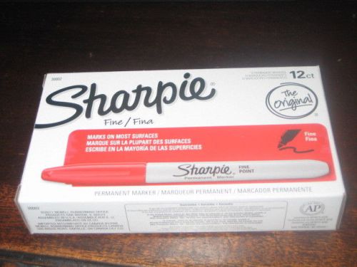 Box of 12 Sharpie # 30002  FINE RED Markers