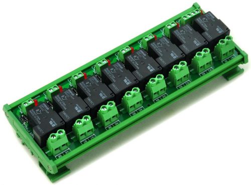 Din rail mount coil 24v passive 8 channel spst-no 30a 30amp power relay module. for sale