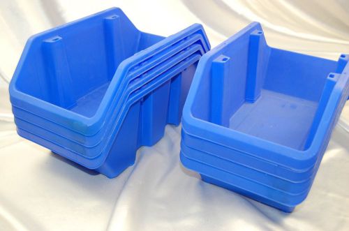 8 pack of  Blue  Stack &amp; Nest Storage Bins  Stackable Organize   12&#034; X 6  5/8&#034;
