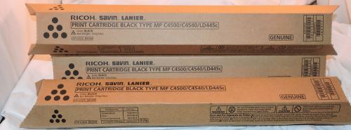 3- GENUINE Ricoh Print Cartridges BLACK 841342 C4500 C4540 LD445c