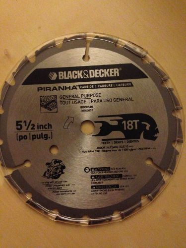 Black Decker PIRANHA 5 1/2 inch Steel 18T Carbide Blade Circular Saw BRAND NEW
