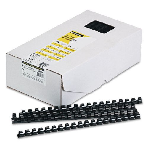 Plastic Comb Bindings, 1/2&#034; Diameter, 90 Sheet Capacity, Black, 100 Combs/Pack