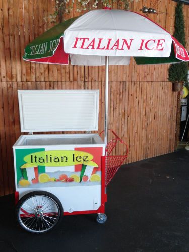 New ITALIAN ICE CART w/Umbrella &amp; Graphics Water Ice Vendor Concession