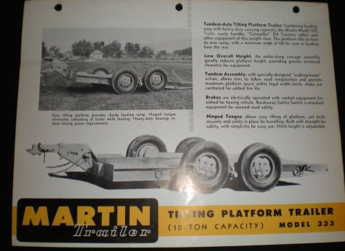 1950 MARTIN TRAILER brochure Tilting Platform Trailer