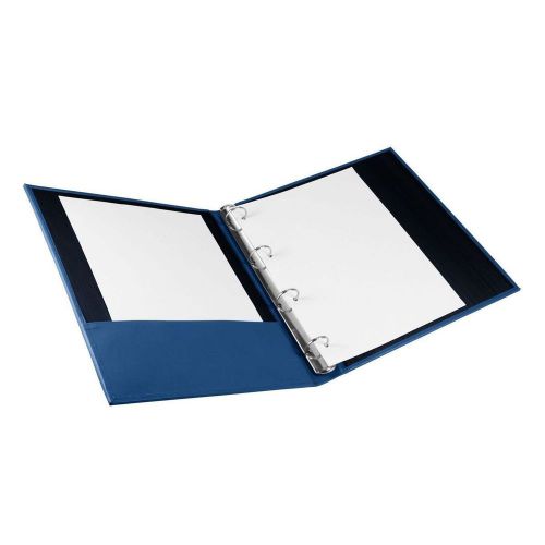 LUCRIN - Simple A4 binder - Smooth Cow Leather - Royal Blue