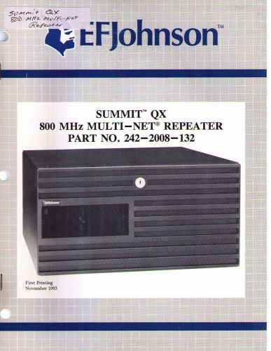 Johnson Service Manual SUMMIT QX 800 MHz MULTI-NET