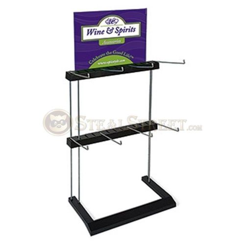 13 inch two-tier eight hook counter and shelf merchandiser rack for sale