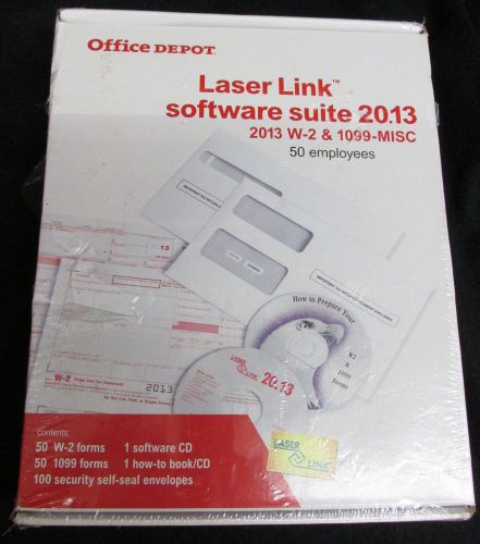 NEW Laser Link Software 2013 W-2 1099 50 employess Sealed