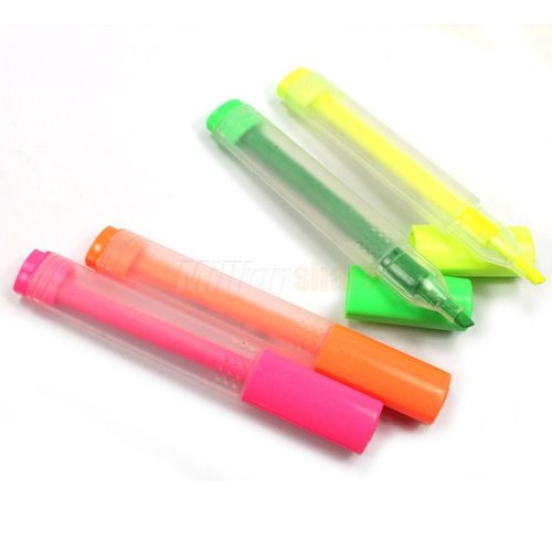 24pcs Highlighter Pen Liquid Marker Pen 4 Colors/Package Fluorescent Marker Pen