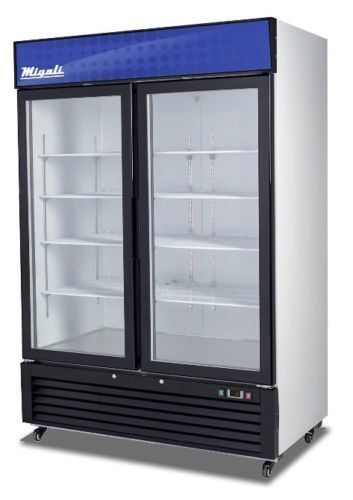 Migali c-49 rs commercial double sliding !! glass door merchandiser refrigerator for sale