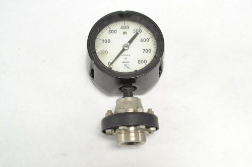 ASHCROFT 101SS WITH DIAPHRAGM PRESSURE 0-800IN-H2O 5 IN 1 IN NPT GAUGE B274940