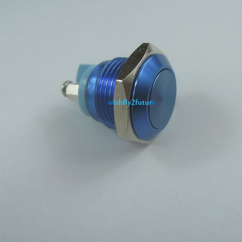 2x Blue 16mm Anti-Vandal Button Momentary Stainless Steel Push Button Switch