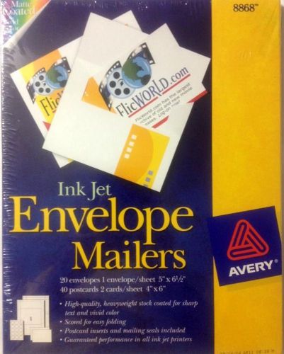 Avery Ink Jet Envelope Mailers 8868 20 Envelopes 40 Postacards